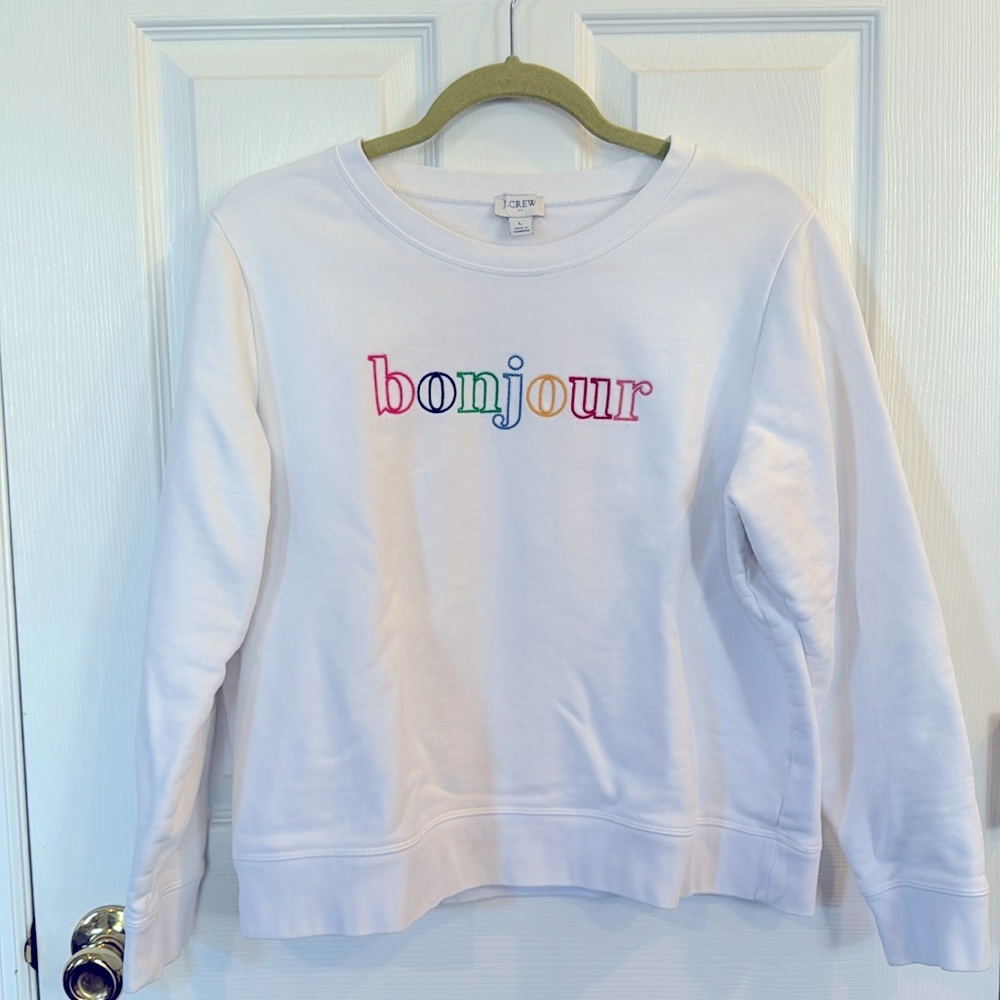 J Crew Bonjour Sweatshirt - Large
